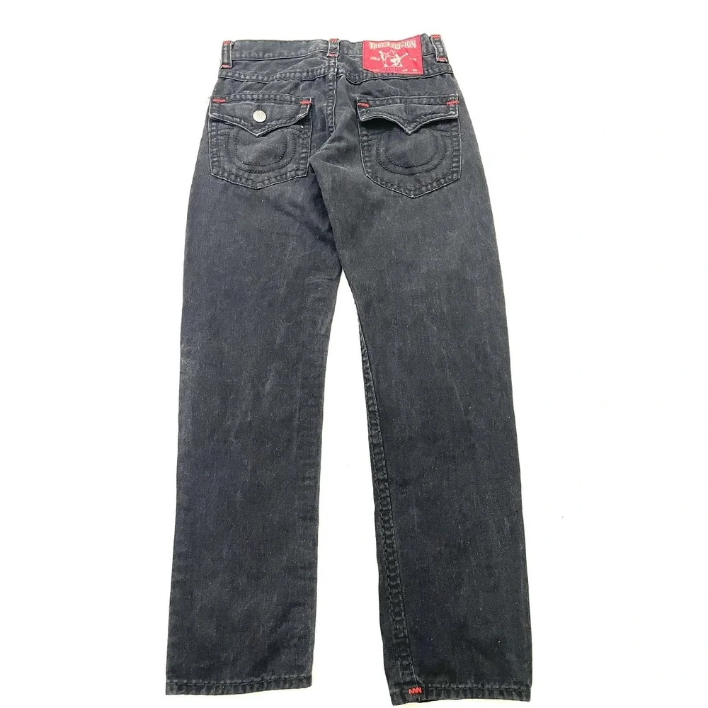 Vintage True Religion Billy Super T Jeans 32x31 Black Flap Pockets Made in USA